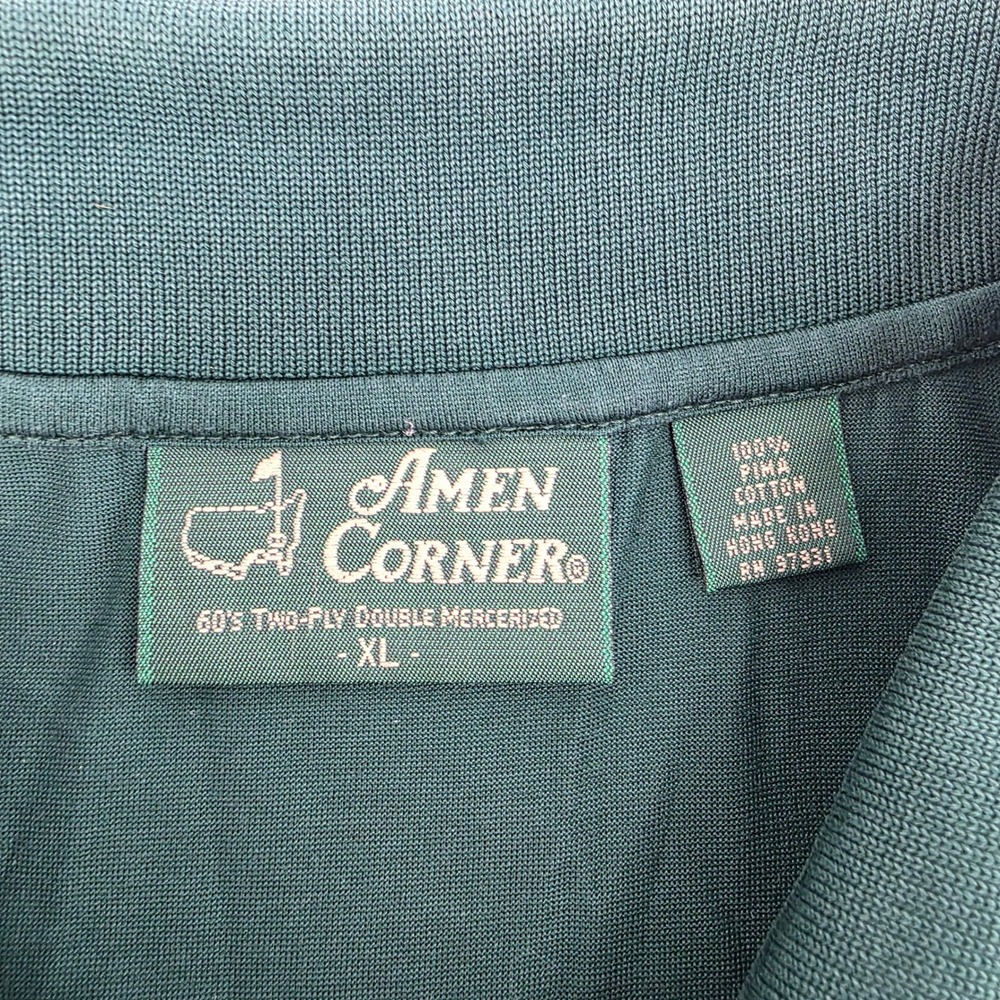 Amen Corner Masters Golf Polo Shirt Mens XL Green Pima Cotton Short Sleeve Logo - Picture 4 of 6
